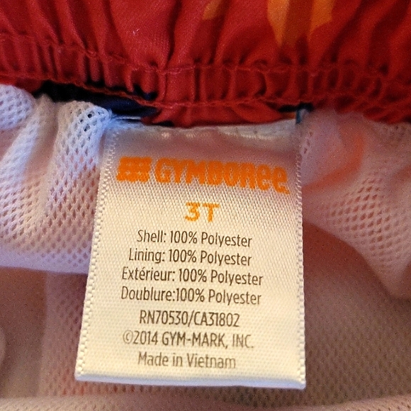 Orange floral mesh lined swim trunks - Picture 2 of 3